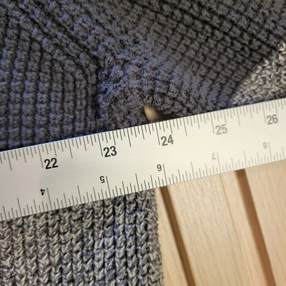 IZOD Mens XL Colorblock Henley Sweater Grey Black Waffle Knit Mock Neck Pullover